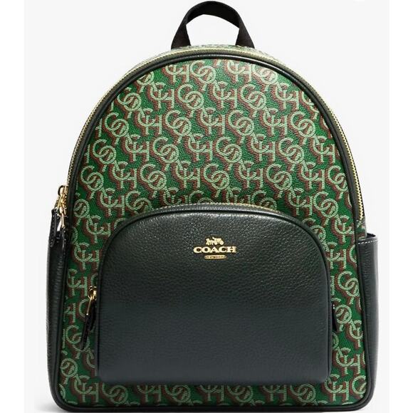 Coach Women's‎ Court Backpack (Monogram Green) - Picture 1 of 15